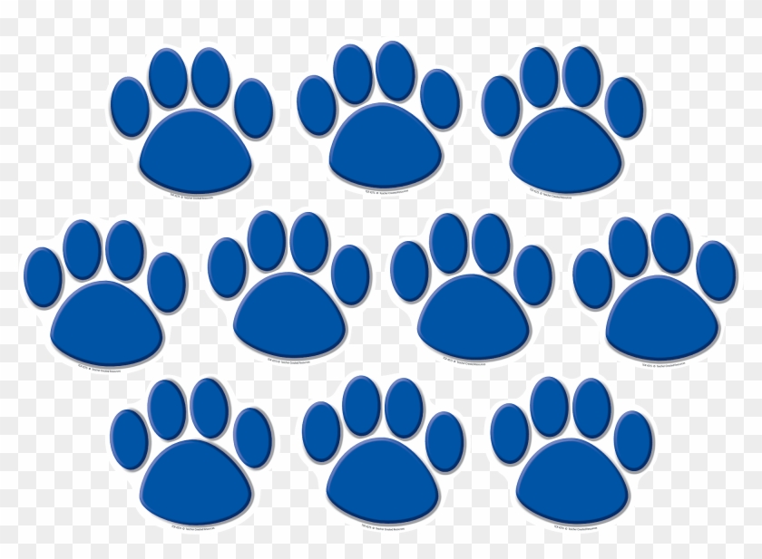 Image Of Blue Paw Print Clip Art Medium Size - Teacher Created Resources 4277 Black Paw Prints Accents #235504