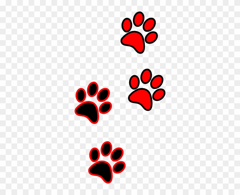 Black Paws Clip Art - Red And Black Paws #235514