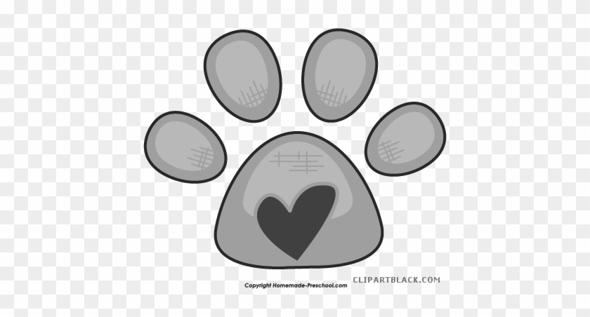 Dog Paw Prints Animal Free Black White Clipart Images - Circle #235564