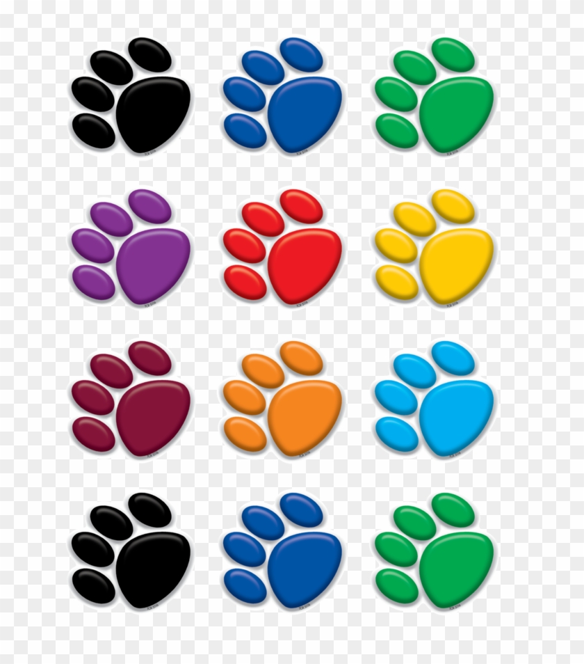 Tcr5116 Colorful Paw Prints Mini Accents Image - Colorful Paw Prints #235594