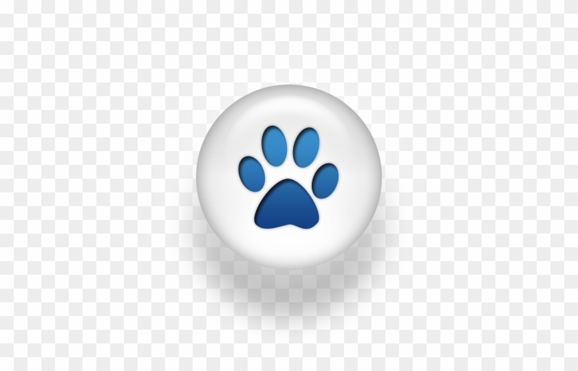 Cat Paw Print Icon - Blue Background White T #235612