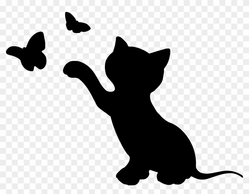 Silhouette Kitten Clipart, Explore Pictures - Silhouette Kitten #235620