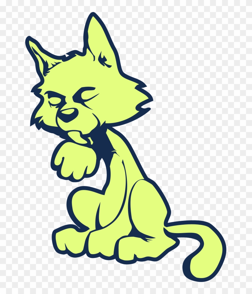 Lime Cat Clipart, Vector Clip Art Online, Royalty Free - Paw Licker Cartoon #235632