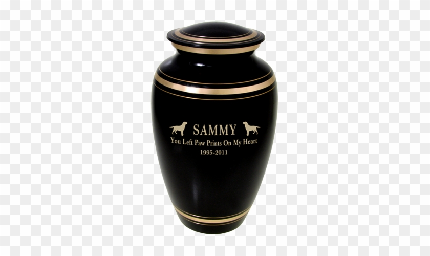 Wholesale Black Gold Dog Urn Shown With Text Clip Art - Cremation Urn #235692
