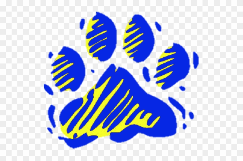 Wilsonburg Elementary Cougar Paw Print - Blue And Gold Cougars #235789