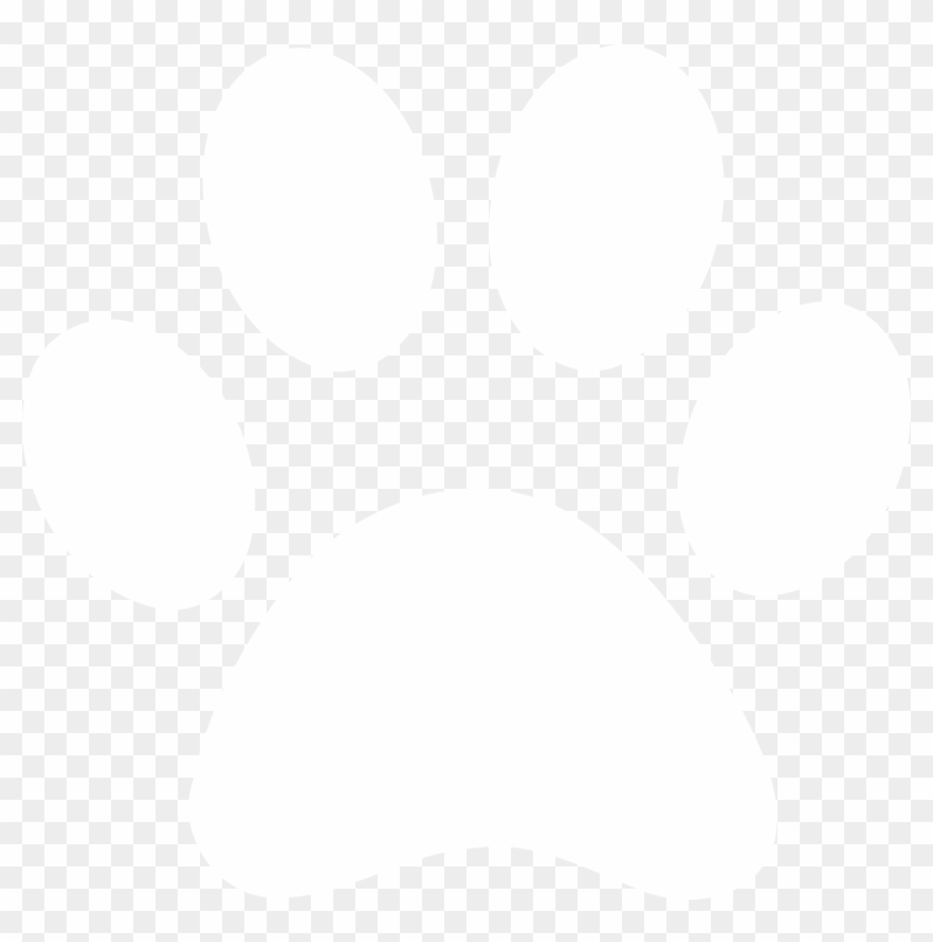 Pawprint-white - White Dog Paw Png #235804