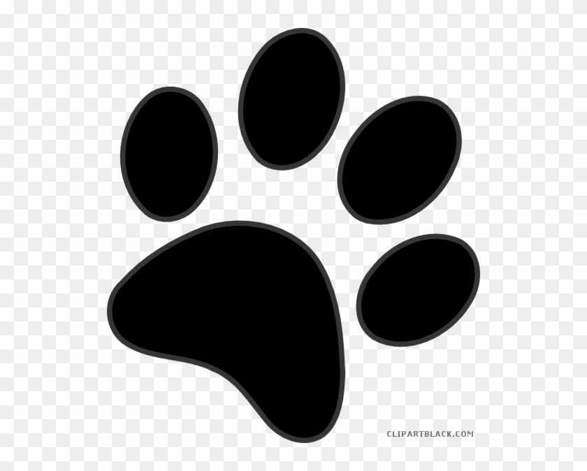 Lion Paw Prints Animal Free Black White Clipart Images - Blue Paw Print Clip Art #235819