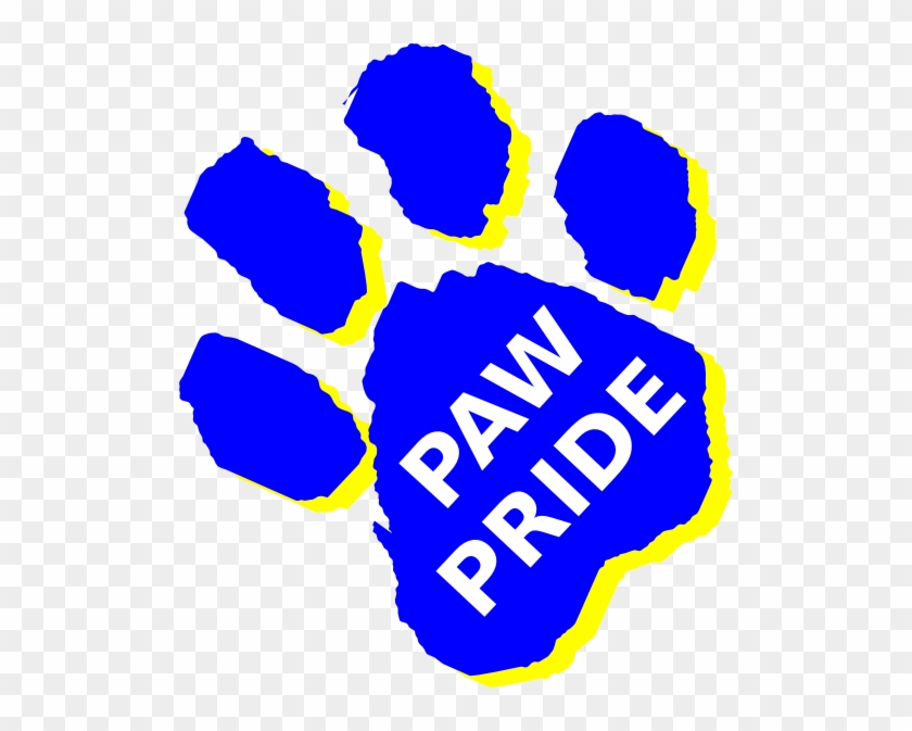 Paw Pride Clip Art - Blue And Yellow Paw Png #235820
