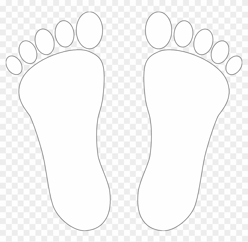 Foot Print Two Black White Line Art 999px 79 - Foot Clipart Black And White #235856
