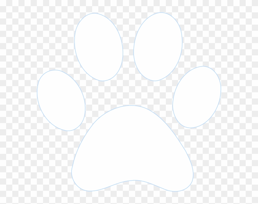 Paw Print Outline Clip Art - White Paw Print Transparent #235877