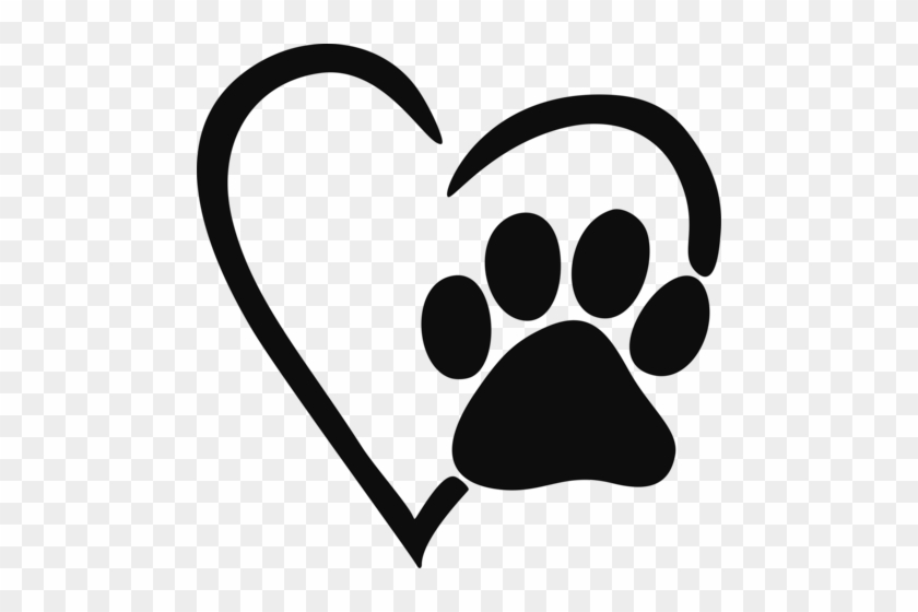 Heart Paw Print Decal - Heart Paw Print Clip Art #235990