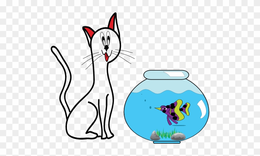 Cat Fish Clip Art - Cat And Fish Clip Art #236054