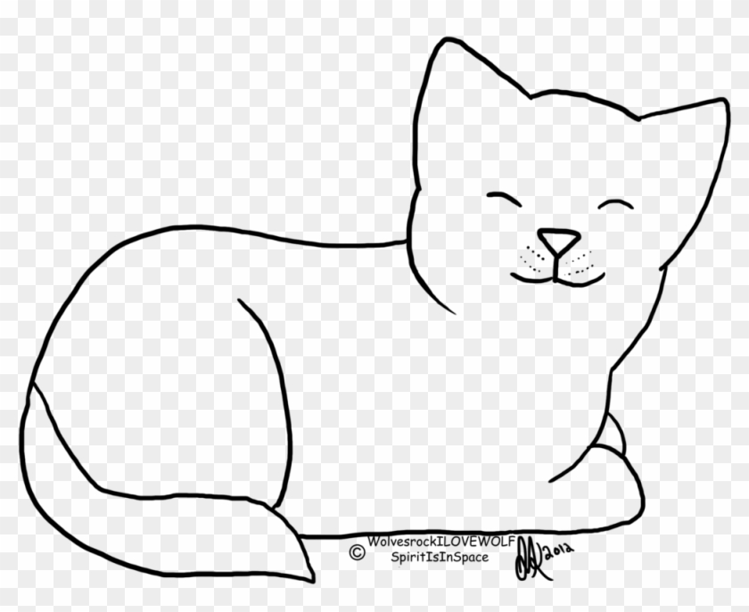 Cat Contest Line Art By Spiritinspace On Deviantart - Line Drawing Of A Cat #236061