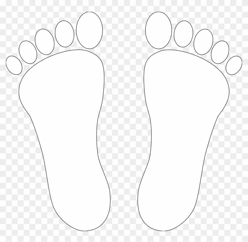 Footprint Clipart Right Foot - Foot Clipart Black And White #236165