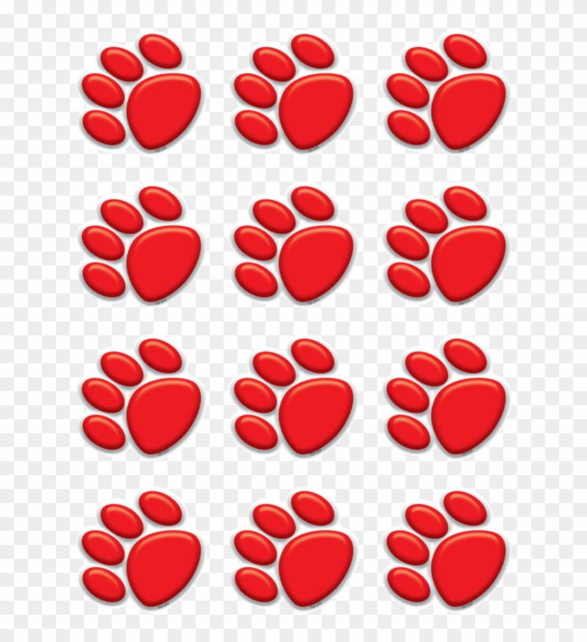 Tcr5119 Red Paw Prints Mini Accents Image - Harley Davidson Cupcake Toppers #236256