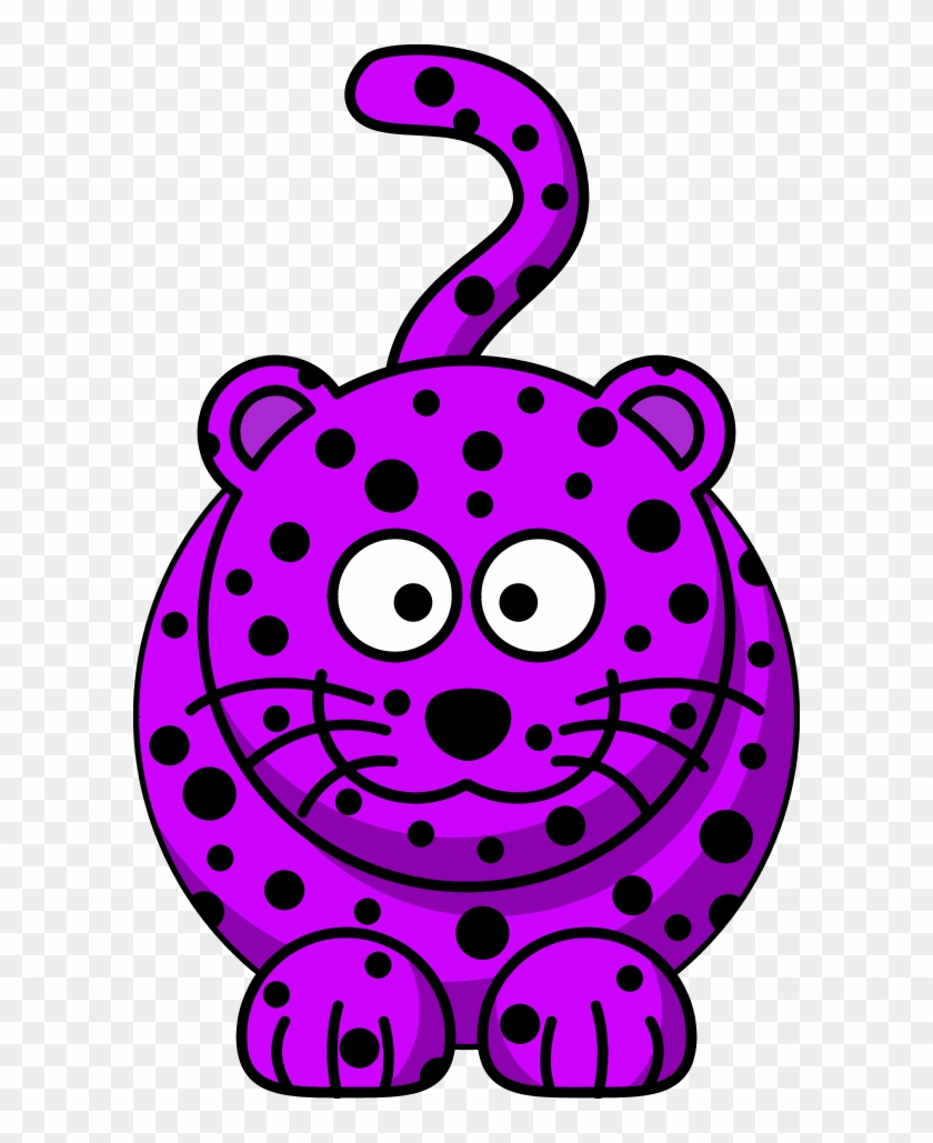 Vector Clip Art - Cute Cartoon Purple Leopard #236260