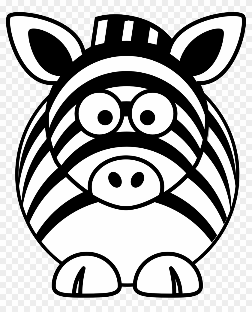 Cartoon Zebra Black White Line - Black And White Zebra Drawing #236273