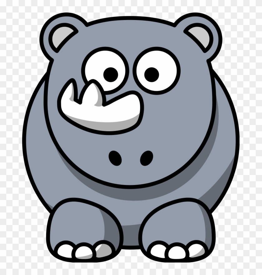 Cartoon Rhinoceros Clip Art - Cartoon Rhino Png #236281