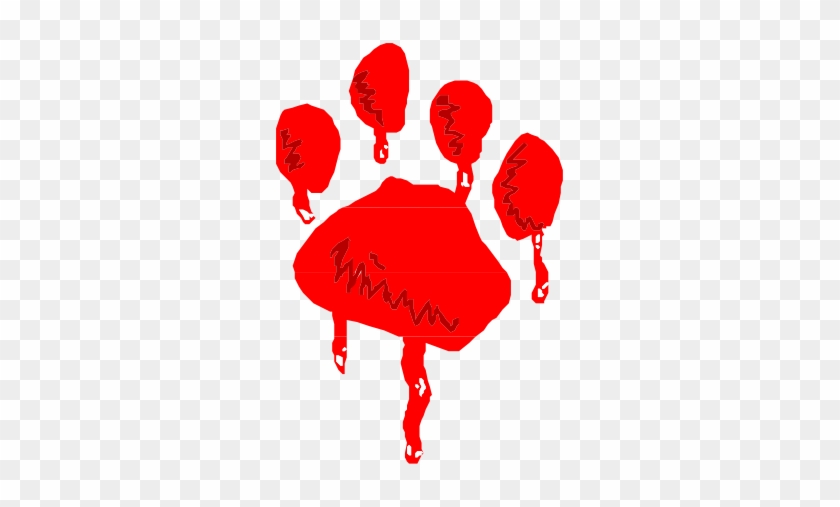 Bloody Pawprint By Xsquiggles - Bloody Paw Print Png #236301