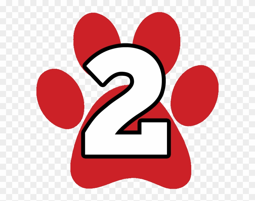Grade Levels - Paw Print With Number 2 #236330