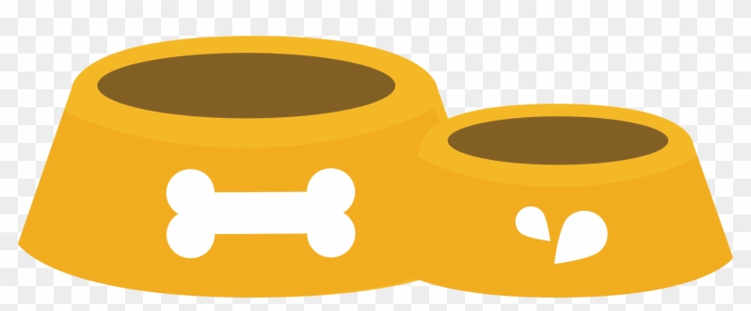 Vector Yellow Dog Food Bowl - Clipart Bone Dog Png #236454