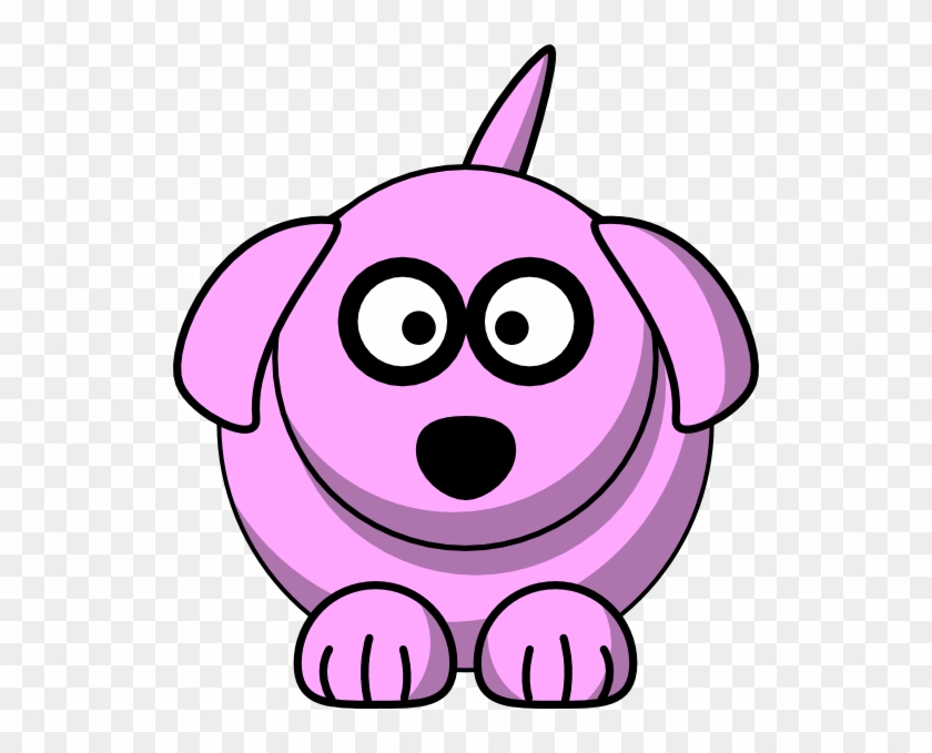 Pink Cartoon Dog Clip Art At Clker Com Vector Clip - Cartoon Animals Black And White #236745