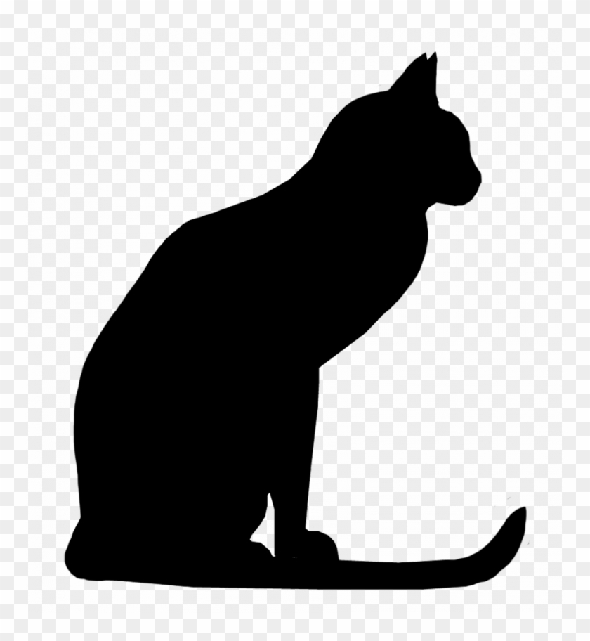 Crafty Cat Silhouette Clip Art Sketches Drawings Graphics - Black Cat Silhouette Sitting #236764