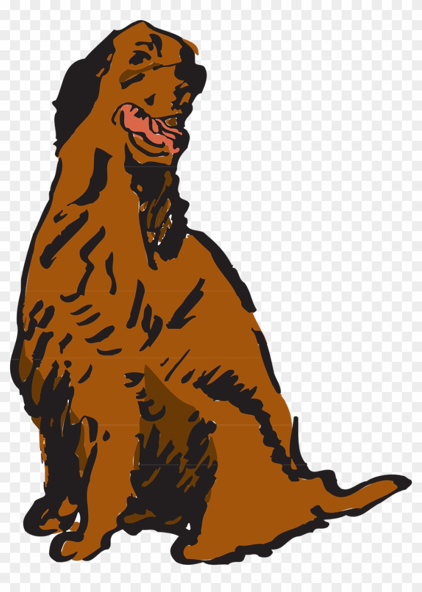 Panting Dog, Art, Sitting, Pet, Animal, Fur, And, Panting - Clip Art #236855