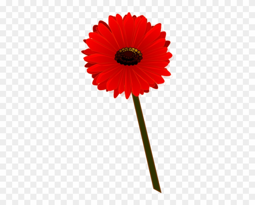 Gerbera Roja Bonita Clip Art At Clker - Gerbera Roja Png #237055