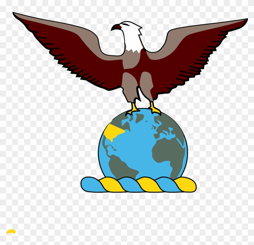 Eagle Over Globe Clip Art Free Vector - Eagle On Globe #237165