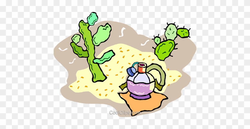 Desert, Cactus And Canteen Royalty Free Vector Clip - Desert, Cactus And Canteen Royalty Free Vector Clip #1507129