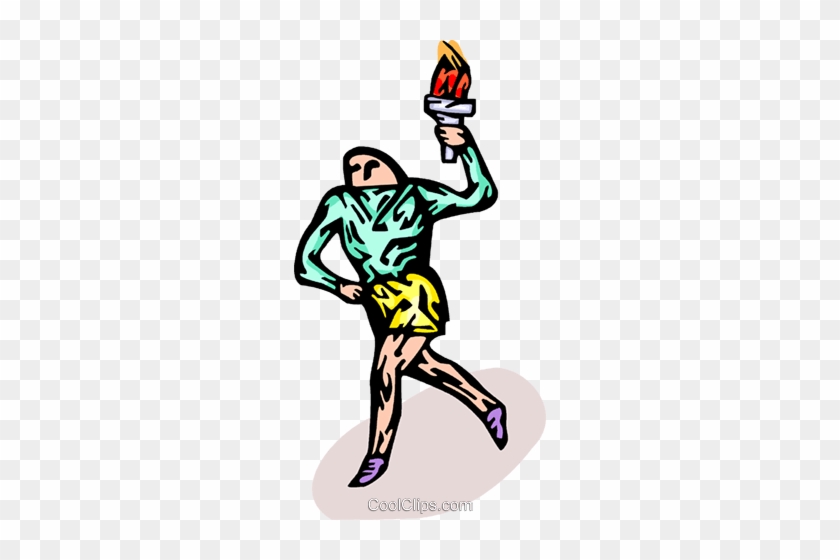 Running With The Olympic Torch Royalty Free Vector - Running With The Olympic Torch Royalty Free Vector #1508091