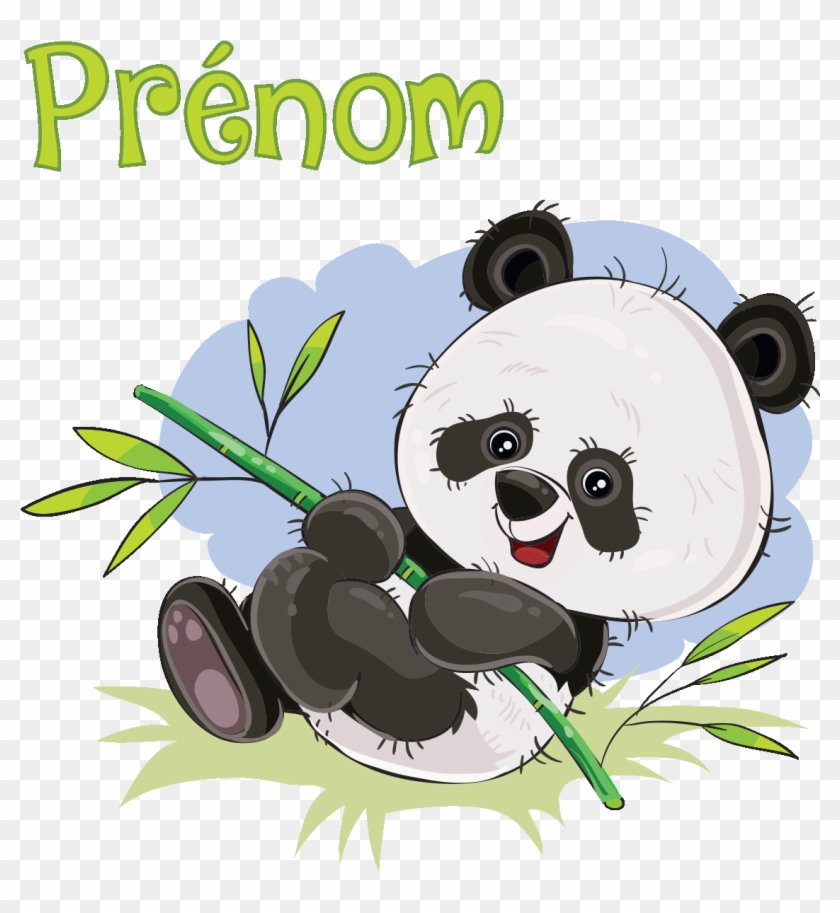 Sticker Prenom Personnalise Bebe Panda Et Son Bambou - Sticker Prenom Personnalise Bebe Panda Et Son Bambou #1508205