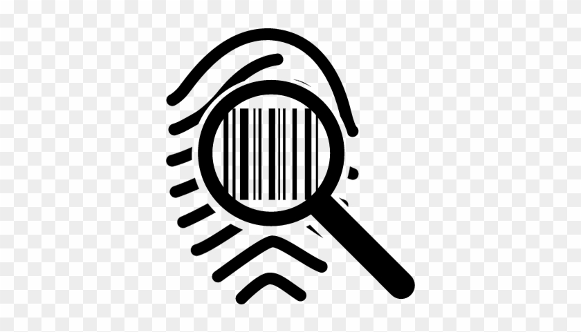 Magnifying A Fingerprint Looking Like A Barcode Vector - Magnifying A Fingerprint Looking Like A Barcode Vector #1508552