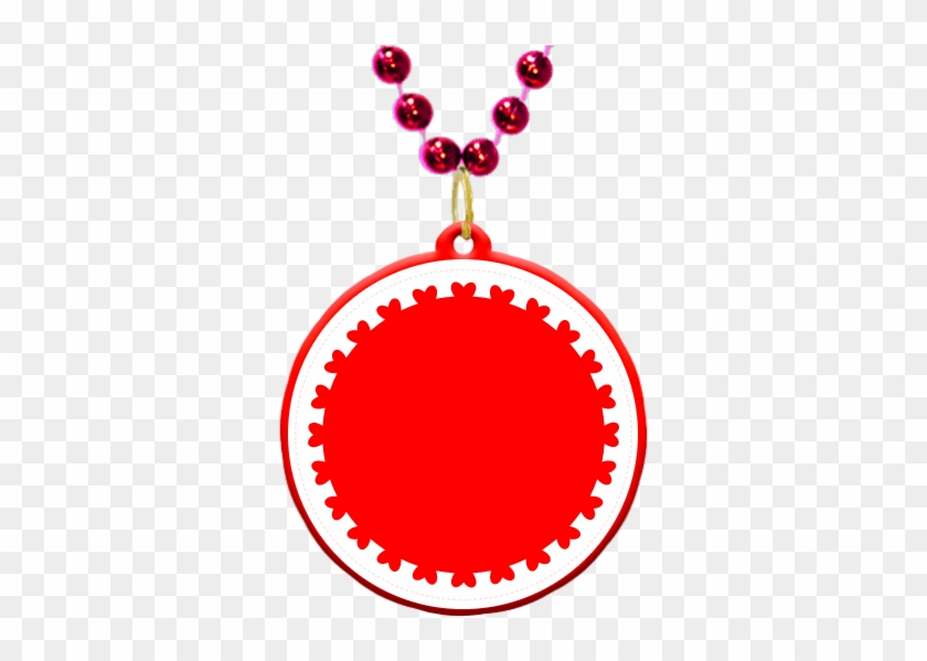 Black And White Stock Custom Bead Medallion In Red - Black And White Stock Custom Bead Medallion In Red #1508633