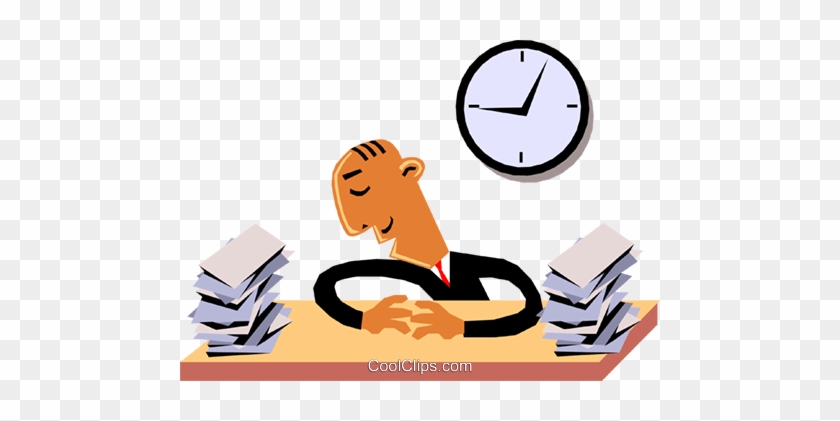 Businessman Asleep At His Desk Royalty Free Vector - Businessman Asleep At His Desk Royalty Free Vector #1508946