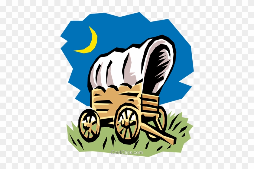 Covered Wagon Royalty Free Vector Clip Art Illustration - Covered Wagon Royalty Free Vector Clip Art Illustration #1509155