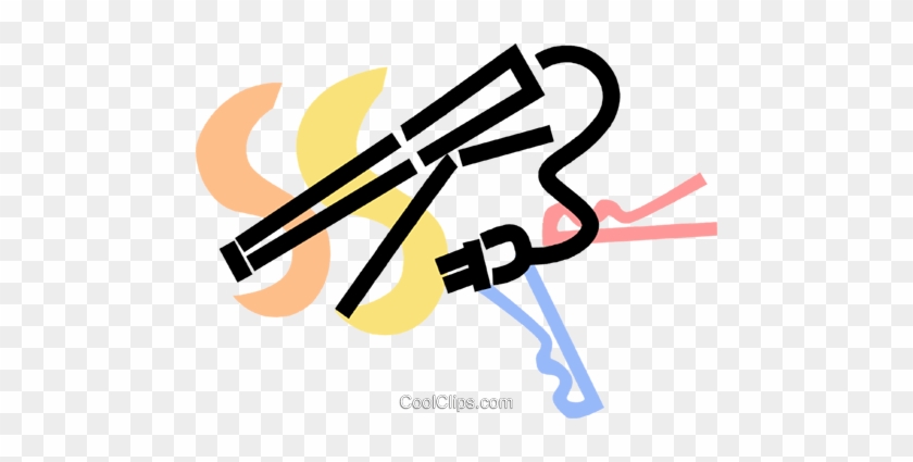 Curling Irons Royalty Free Vector Clip Art Illustration - Curling Irons Royalty Free Vector Clip Art Illustration #1509494