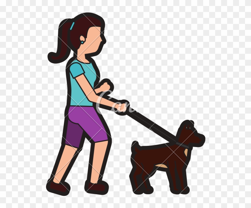 Woman Walking Dog Pet Icon Image - Woman Walking Dog Pet Icon Image #1509996