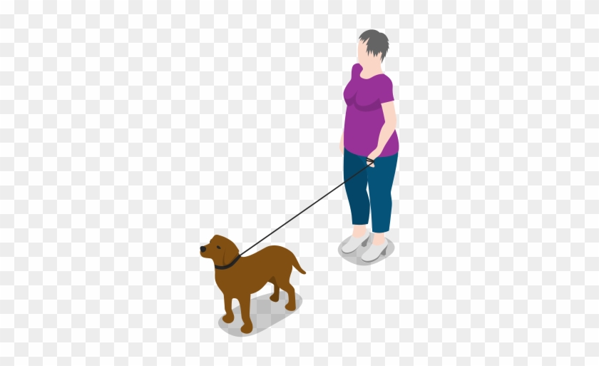 Person Woman Dog Icon - Person Woman Dog Icon #1510001