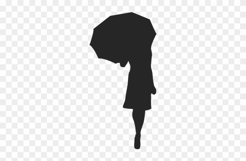 Girl Walking With Umbrella Gray Silhouette - Girl Walking With Umbrella Gray Silhouette #1510006