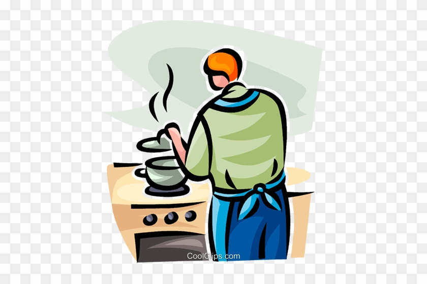 Woman Cooking Royalty Free Vector Clip Art Illustration - Woman Cooking Royalty Free Vector Clip Art Illustration #1511014