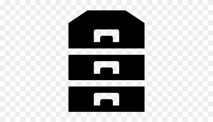 Three Drawers Cabinet Silhouette Vector - Three Drawers Cabinet Silhouette Vector #1511171