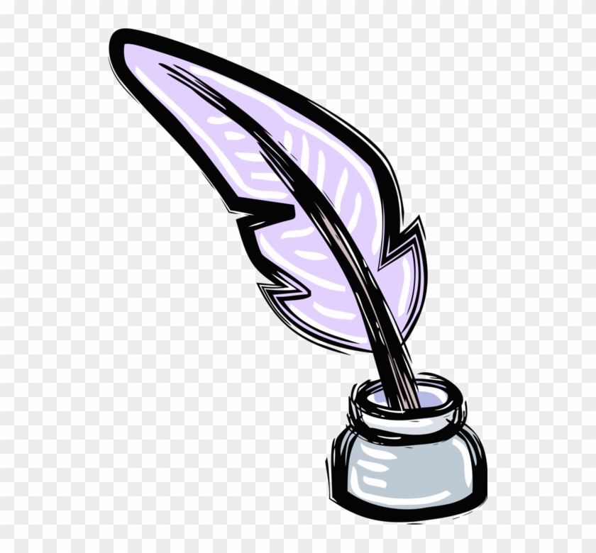 Vector Illustration Of Feather Quill Pen And Ink Well - Vector Illustration  Of Feather Quill Pen And Ink Well - Free Transparent PNG Clipart Images  Download