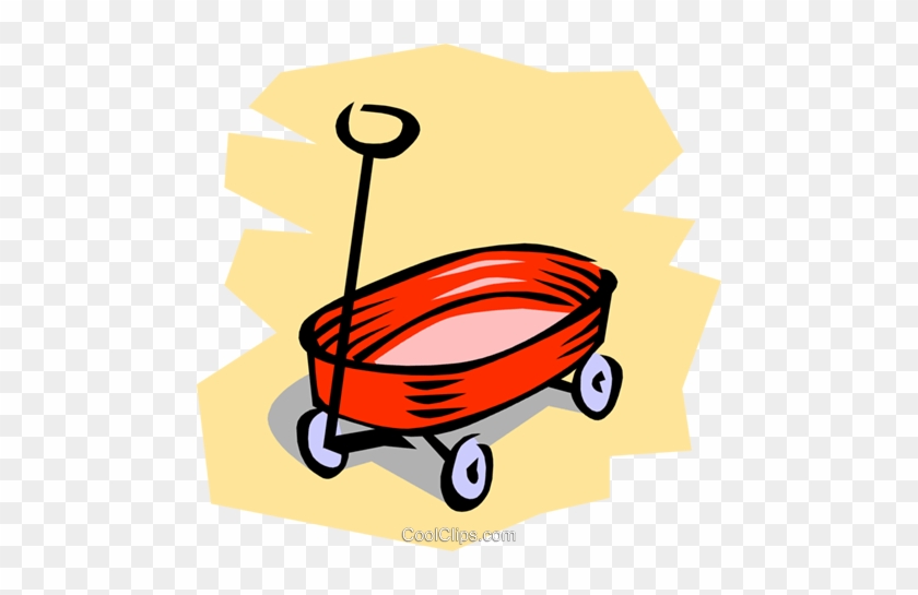 Kid's Red Wagon Royalty Free Vector Clip Art Illustration - Kid's Red Wagon Royalty Free Vector Clip Art Illustration #1511389