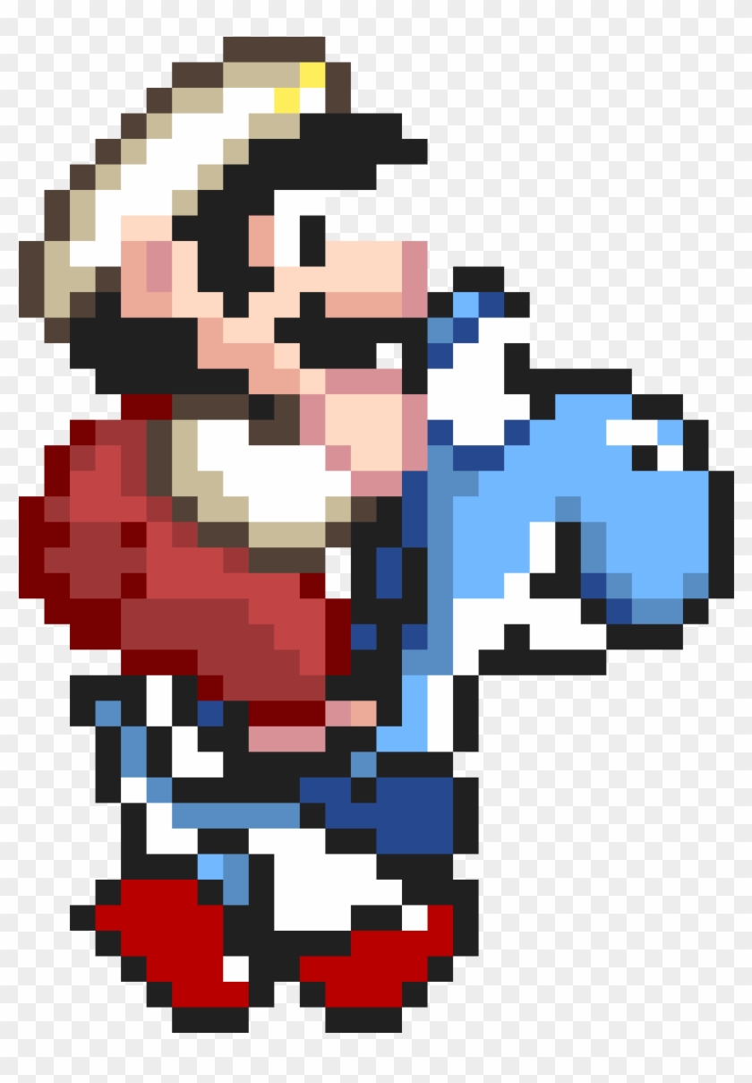 Super Mario World Fire Flower Blue Yoshi - Super Mario World Fire Flower Blue Yoshi #1511529