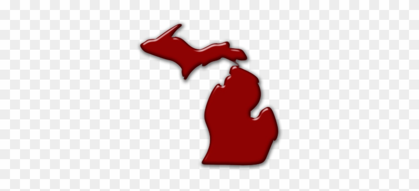 034072 Simple Red Glossy Icon Culture State Michigan - 034072 Simple Red Glossy Icon Culture State Michigan #1511613