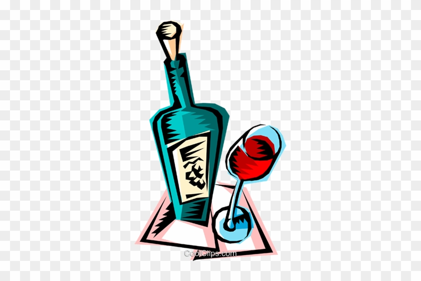 Wine Bottle Royalty Free Vector Clip Art Illustration - Wine Bottle Royalty Free Vector Clip Art Illustration #1513412