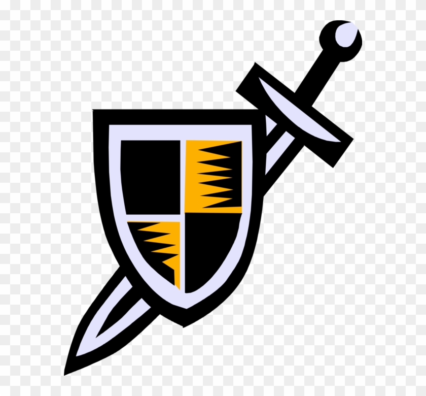 Vector Illustration Of Medieval Shield And Sword Symbol - Vector Illustration Of Medieval Shield And Sword Symbol #1514233