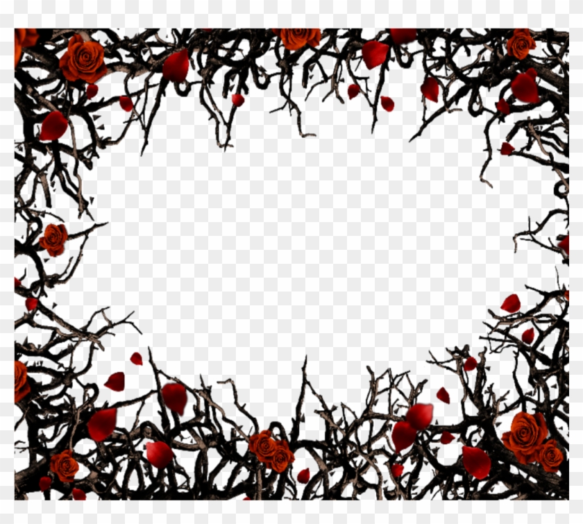 Mq Red Black Roses Gothic Frame Frames Border Borders - Mq Red Black Roses Gothic Frame Frames Border Borders #1514341